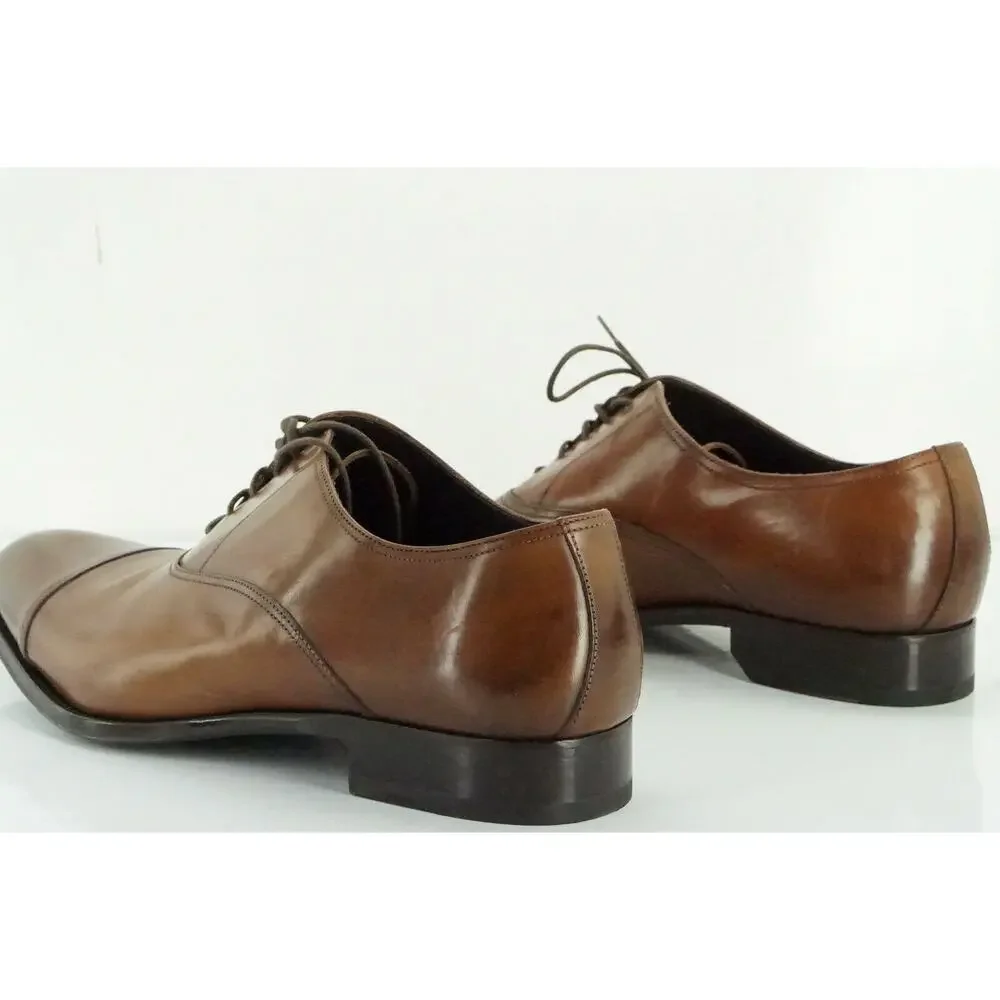 To Boot New York Men's Brown Leather Aidan Cap Toe Oxfords
